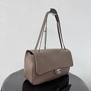 CHANEL | 32 Spring-Summer 2026 Silver Hardware Maxi Flap Bag In Taupe - 6