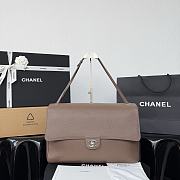 CHANEL | 38 Spring-Summer 2026 Silver Hardware Maxi Flap Bag In Taupe - 1
