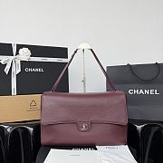 CHANEL | 38 Spring-Summer 2026 Silver Hardware Maxi Flap Bag In Burgundy - 1