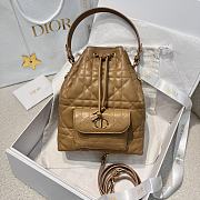 DIOR | Small Caro Bucket Bag In Macrocannage Lambskin Brown - 1