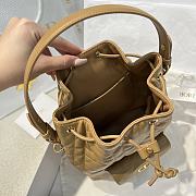 DIOR | Small Caro Bucket Bag In Macrocannage Lambskin Brown - 6
