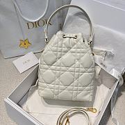 DIOR | Small Caro Bucket Bag In Macrocannage Lambskin White - 6