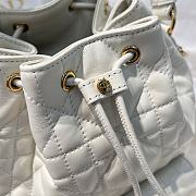 DIOR | Small Caro Bucket Bag In Macrocannage Lambskin White - 4