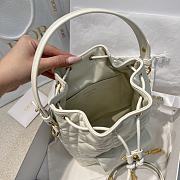 DIOR | Small Caro Bucket Bag In Macrocannage Lambskin White - 2