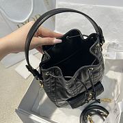 DIOR | Small Caro Bucket Bag In Macrocannage Lambskin Black - 6