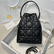 DIOR | Small Caro Bucket Bag In Macrocannage Lambskin Black - 2