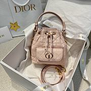 DIOR | Mini Caro Bucket Bag In Macrocannage Lambskin Pink - 1