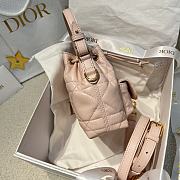 DIOR | Mini Caro Bucket Bag In Macrocannage Lambskin Pink - 6