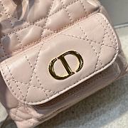 DIOR | Mini Caro Bucket Bag In Macrocannage Lambskin Pink - 3