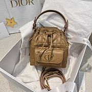 DIOR | Mini Caro Bucket Bag In Macrocannage Lambskin Brown - 1