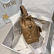 DIOR | Mini Caro Bucket Bag In Macrocannage Lambskin Brown - 6