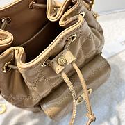 DIOR | Mini Caro Bucket Bag In Macrocannage Lambskin Brown - 5