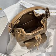 DIOR | Mini Caro Bucket Bag In Macrocannage Lambskin Brown - 4