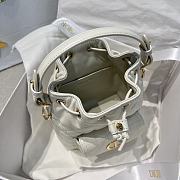 DIOR | Mini Caro Bucket Bag In Macrocannage Lambskin White - 6