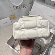 DIOR | Mini Caro Bucket Bag In Macrocannage Lambskin White - 5