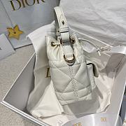 DIOR | Mini Caro Bucket Bag In Macrocannage Lambskin White - 4