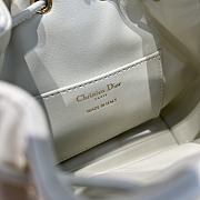 DIOR | Mini Caro Bucket Bag In Macrocannage Lambskin White - 3