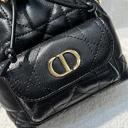 DIOR | Mini Caro Bucket Bag In Macrocannage Lambskin Black - 3