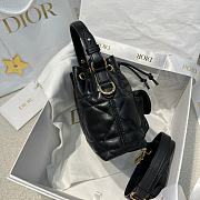 DIOR | Mini Caro Bucket Bag In Macrocannage Lambskin Black - 2