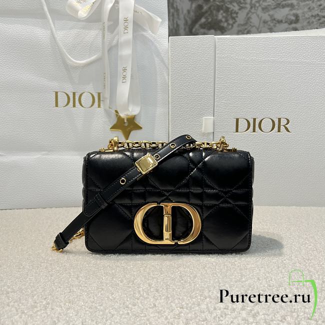 DIOR | Small Soft Dior Caro Bag Black Macrocannage Lambskin - 1