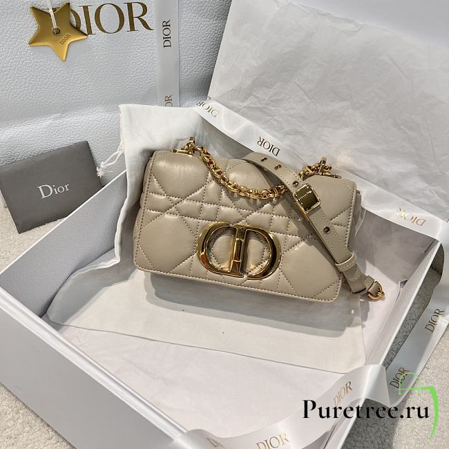 DIOR | Small Soft Dior Caro Bag Powder Beige Macrocannage Lambskin - 1