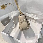 DIOR | Small Soft Dior Caro Bag Powder Beige Macrocannage Lambskin - 4