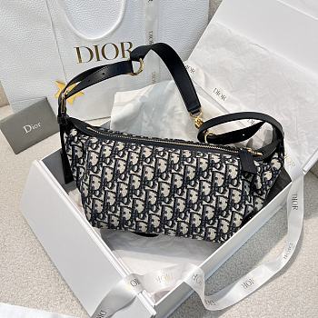 DIOR | Small D-Journey Bag Blue Oblique Jacquard