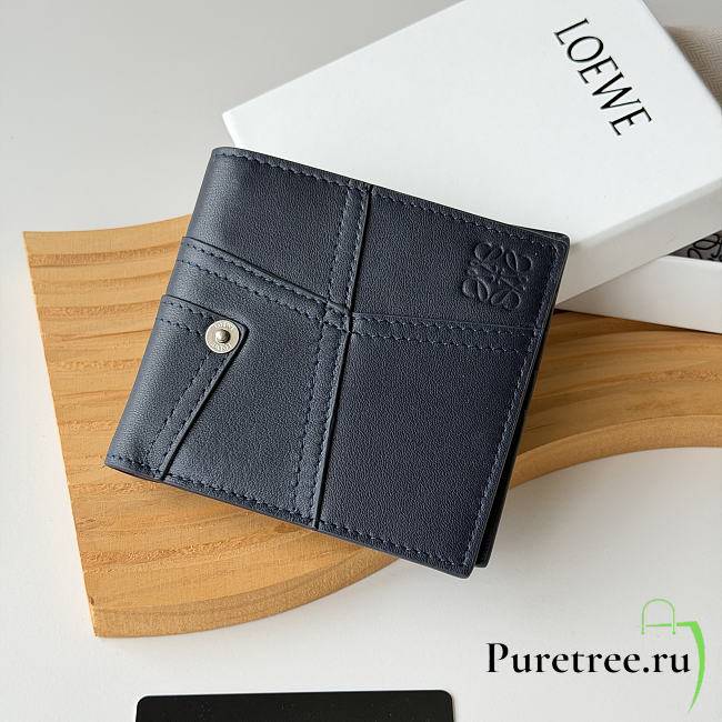 LOEWE | Panta logo-debossed Wallet In Dark Blue - 1