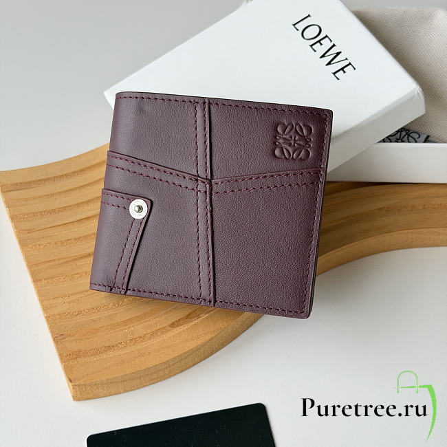 LOEWE | Panta logo-debossed Wallet In Burgundy - 1