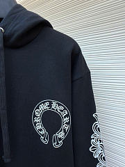 Chrome Hearts Horseshoe Logo Pullover Hoodie Black - 5