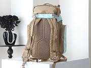 PRADA | Men's Re-Nylon And Leather Backpack Gray/Blue - 2