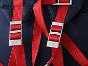 PRADA | Men's Re-Nylon And Leather Backpack Dark Blue/Red - 4