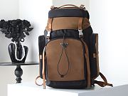 PRADA | Men's Re-Nylon And Leather Backpack Black/Brown - 1