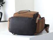 PRADA | Men's Re-Nylon And Leather Backpack Black/Brown - 5