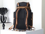 PRADA | Men's Re-Nylon And Leather Backpack Black/Brown - 4