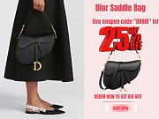 Dior Saddle Bag With Strap Black Grained Calfskin 25.5 cm - 1