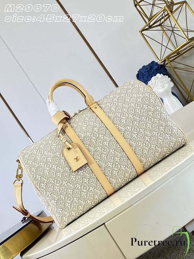 LOUIS VUITTON | Keepall Bandoulière 45 Beige Pepper - 1