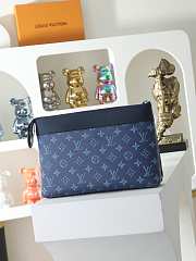 LOUIS VUITTON | Pochette Voyage Souple Monogram Shadow Navy Blue - 2