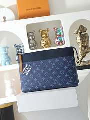 LOUIS VUITTON | Pochette Voyage Souple Monogram Shadow Navy Blue - 1