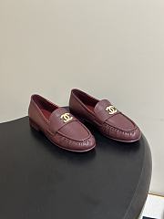 CHANEL | Métiers d’art 2026 Mocassins Crumpled Shiny Lambskin In Burgundy - 1