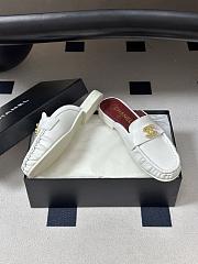 CHANEL | Crumpled Lambskin CC Mules In White - 4