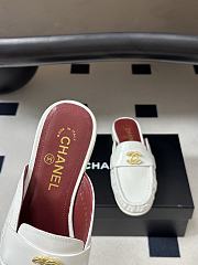 CHANEL | Crumpled Lambskin CC Mules In White - 3