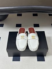 CHANEL | Crumpled Lambskin CC Mules In White - 2