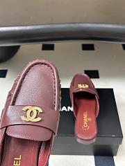 CHANEL | Crumpled Lambskin CC Mules In Burgundy - 6