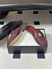 CHANEL | Crumpled Lambskin CC Mules In Burgundy - 4