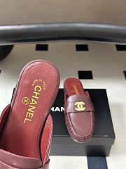 CHANEL | Crumpled Lambskin CC Mules In Burgundy - 3