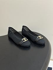 CHANEL | Woven Ballet Flats with Raffia Grass In Black - 3