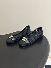 CHANEL | Woven Ballet Flats with Raffia Grass In Black - 2