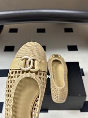 CHANEL | Woven Ballet Flats with Raffia Grass In Beige - 5