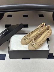 CHANEL | Woven Ballet Flats with Raffia Grass In Beige - 4